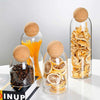 Elegant Glass Storage Jars with Wooden Cork Lids - Set of 3 - Mega Cart