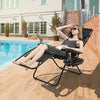 Folding Lounger Chair with Headrest and Side Tray - Mega Cart
