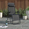 Folding Lounger Chair with Headrest and Side Tray - Mega Cart