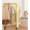 360° Rotating Clothing Display Stand with Wheels