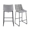 PrimeNest - Velvet Pub Height Bar Stool - Industrial Style - Mega Cart