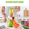 Hand-Powered Tabletop Drum Grater with 3 Stainless Steel Blades - Mega Cart