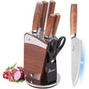 Stainless Steel 7 Piece Knife Set with Block - Mega Cart