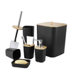 Luxurious 6-Piece Bathroom Accessories Set With Wooden Lid - Mega Cart
