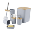 Luxurious 6-Piece Bathroom Accessories Set With Wooden Lid - Mega Cart