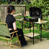 Outdoor Smoker Grill with Side Tables - Mega Cart