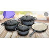 Premium 7 Piece Enamel Cast Iron Cookware Set for All Heat Sources - Mega Cart