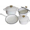 Premium 7 Piece Enamel Cast Iron Cookware Set for All Heat Sources - Mega Cart