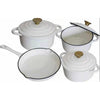 Premium 7 Piece Enamel Cast Iron Cookware Set for All Heat Sources - Mega Cart