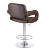 PrimeNest Caroline Bar Stool - Teak & PU Leather, Adjustable Height - Mega Cart