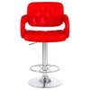 PrimeNest Caroline Bar Stool - Teak & PU Leather, Adjustable Height - Mega Cart