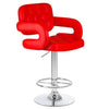 PrimeNest Caroline Bar Stool - Teak & PU Leather, Adjustable Height - Mega Cart