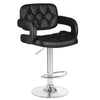 PrimeNest Caroline Bar Stool - Teak & PU Leather, Adjustable Height - Mega Cart
