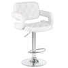 PrimeNest Caroline Bar Stool - Teak & PU Leather, Adjustable Height - Mega Cart