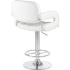 PrimeNest Caroline Bar Stool - Teak & PU Leather, Adjustable Height - Mega Cart