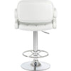 PrimeNest Caroline Bar Stool - Teak & PU Leather, Adjustable Height - Mega Cart