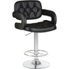 PrimeNest Caroline Bar Stool - Teak & PU Leather, Adjustable Height - Mega Cart