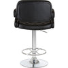 PrimeNest Caroline Bar Stool - Teak & PU Leather, Adjustable Height - Mega Cart