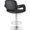 PrimeNest Caroline Bar Stool - Teak & PU Leather, Adjustable Height - Mega Cart