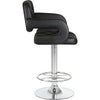 PrimeNest Caroline Bar Stool - Teak & PU Leather, Adjustable Height - Mega Cart
