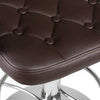 PrimeNest Caroline Bar Stool - Teak & PU Leather, Adjustable Height - Mega Cart