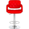 PrimeNest Caroline Bar Stool - Teak & PU Leather, Adjustable Height - Mega Cart