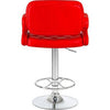 PrimeNest Caroline Bar Stool - Teak & PU Leather, Adjustable Height - Mega Cart