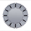 PrimeNest - Elegant Round Crystal Wall Mirror - 35" Beveled Edge Design - Mega Cart