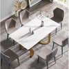 PrimeNest Fatima Marble Dining Table - Modern Geometric Design - Mega Cart