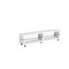 PrimeNest - Glossy White Arched TV Stand with Glass Shelf - Mega Cart