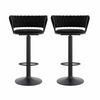 PrimeNest - Matte Black Velvet Bar Stool - Mega Cart