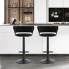 PrimeNest - Matte Black Velvet Bar Stool - Mega Cart
