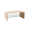 PrimeNest - Modern Arch High Gloss Coffee Table with Glass Shelf - Mega Cart