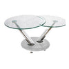 PrimeNest - Modern Swivel Coffee Table with Glass Tops - Mega Cart