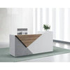 PrimeNest Modern White Reception Counter Desk - Sleek Design for Hotels - Mega Cart