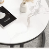 PrimeNest - Nesting Glass & Marble Coffee Table with Storage Drawer - Mega Cart