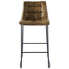 PrimeNest - Set of 5 Velvet Pub Height Bar Stools - Industrial Style - Mega Cart