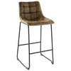PrimeNest - Set of 5 Velvet Pub Height Bar Stools - Industrial Style - Mega Cart