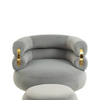 PrimeNest - Velvet Accent Armchair with Ottoman - Mega Cart