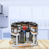 Rotating D-Shape Spice Rack - Adjustable, Dual Spin Kitchen Organiser - Mega Cart