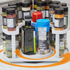 Rotating D-Shape Spice Rack - Adjustable, Dual Spin Kitchen Organiser - Mega Cart