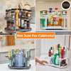 Rotating D-Shape Spice Rack - Adjustable, Dual Spin Kitchen Organiser - Mega Cart