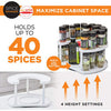 Rotating D-Shape Spice Rack - Adjustable, Dual Spin Kitchen Organiser - Mega Cart