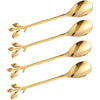 6pc Leaf Design Dessert Spoon Set – Elegant Tableware - Mega Cart