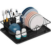 Stylish Dish Rack with Removable Tray and Cutlery Holder - Mega Cart