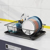 Stylish Dish Rack with Removable Tray and Cutlery Holder - Mega Cart