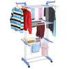 Three Tier Stainless Steel Clothes Drying Rack with Wheels - Mega Cart