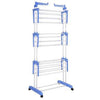 Three Tier Stainless Steel Clothes Drying Rack with Wheels - Mega Cart