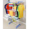 Three Tier Stainless Steel Clothes Drying Rack with Wheels - Mega Cart