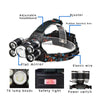 5-Head Multi-LED Head Torch – Outdoor & Emergency Use - Mega Cart
